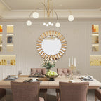 Decorative Mirrors Round Sunburst Wall Mirror Beveled Edge Glass Bathroom Vanity Mirror Hanging Accent Mirrors for Living Room