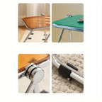 Chic Transparent Folding Side Table - Modern Coffee Table with Metal Frame, Ideal for Living Room Bedroom & Compact Storage