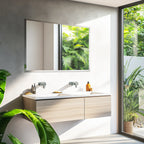 Wisfor Frameless Bathroom Mirror for Over Sink, Beveled Wall Mirror, Rectangle Vanity Mirror, Modern Style