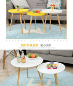Mumucc Yellow Coffee Table,Bedside Desk,White Nordic Modern Minimalist