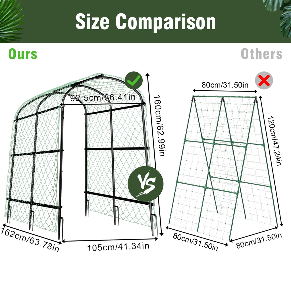 Cucumber Trellis for Garden Vegetable Trellis,U-Shaped Metal Garden Trellis Arch Plant Grow Support Frame for Climbing
