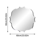 Wisfor Frameless Silver Square Wall Hanging Mirror, Elegant Beveled Edges Frameless Wall Hanging Mirror, Modern Accent Decor