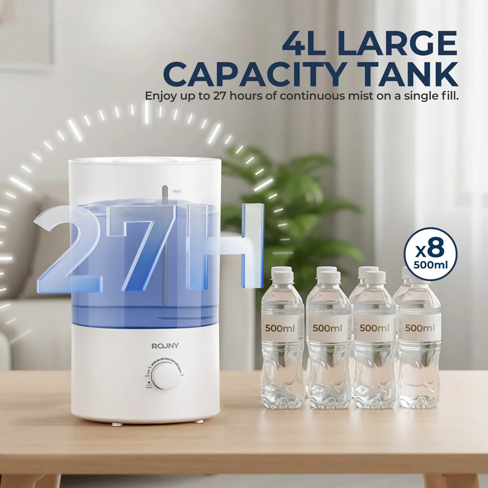 ROUNY Air Humidifier, 4L Large Capacity Ultrasonic Humidifier