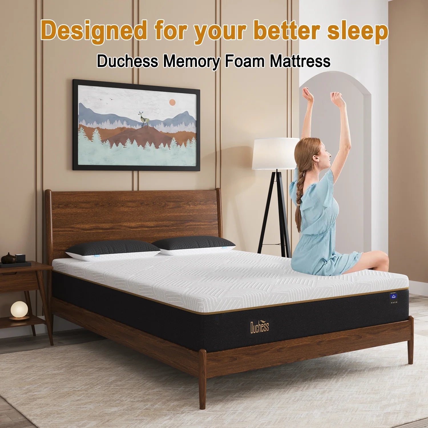 Duchess Queen Double King Single Bed Mattress EuroTop Memory Foam No Spring