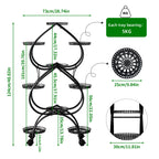 Metal Plant Stand, 6 Tiers Multifunctional Plant Stands for Indoor Plants, Decorative Black Steel Plant Shelf for Indoor Outdoor