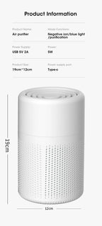 Mini Desktop Air Purifier Portable Air Purifier Household Air Cleaner With HEPA Filter Air Freshener Odor Remover Air Cleaner