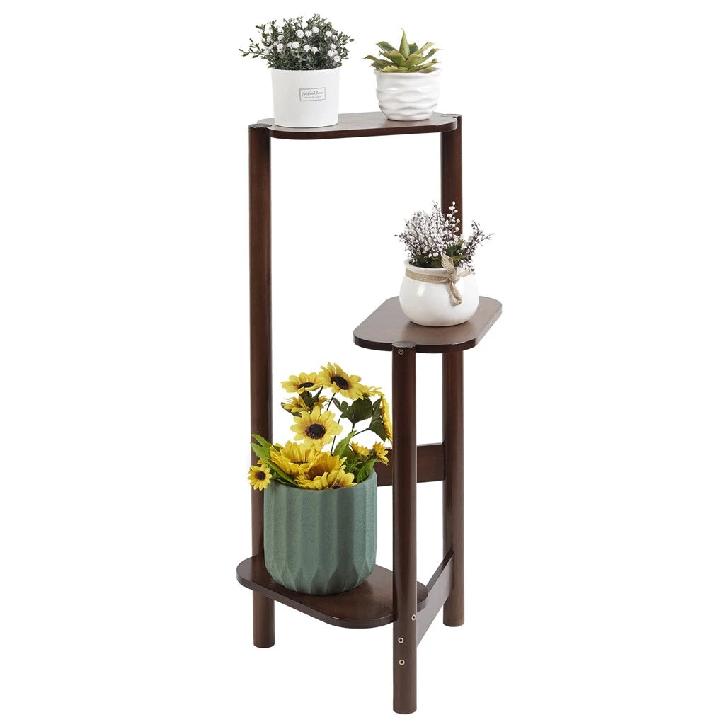 3-Tier Bamboo Plant Stands Indoor, Plant Stand Holder, Corner Plant Shelf, Plant Display Rack for Corner Balcony and Bedroom