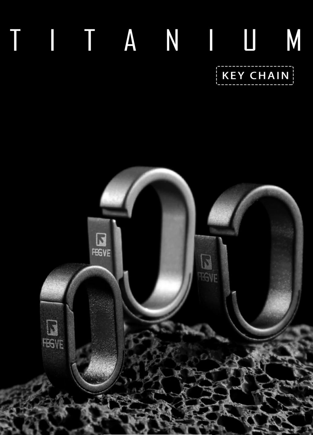 Titanium Alloy Quick Release Key Ring With Black PVD Coating-For Car Keys, EDC Accessories, Durable Compact Metal Connector Ring