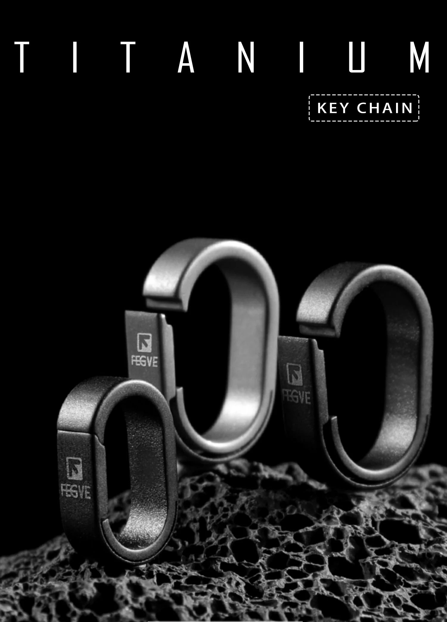 Titanium Alloy Quick Release Key Ring With Black PVD Coating-For Car Keys, EDC Accessories, Durable Compact Metal Connector Ring