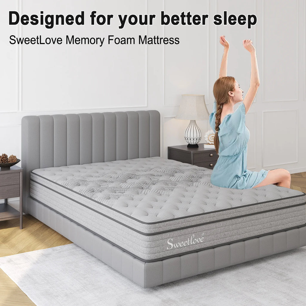 King single Size Bed Mattress Orthopedic Memory Foam Euro Top