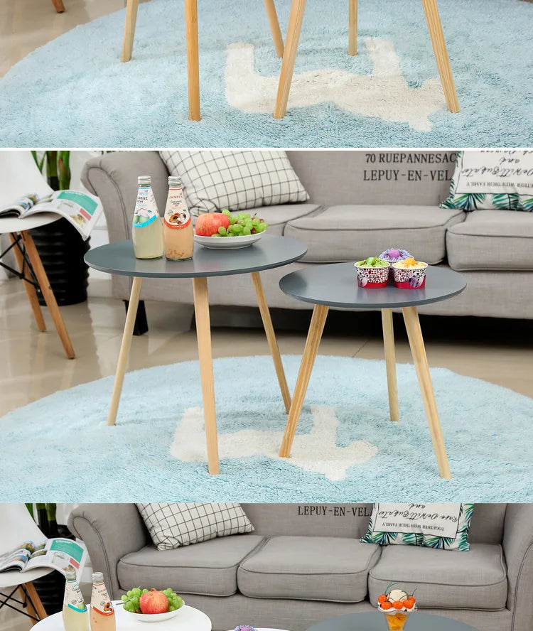 Mumucc Yellow Coffee Table,Bedside Desk,White Nordic Modern Minimalist