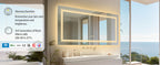 55x28 Inch Dimmable Large Rectangular LED Lighted Bathroom Mirror Wall Mounted Vanity Backlit Mirror with Touch 3 Colors Switch