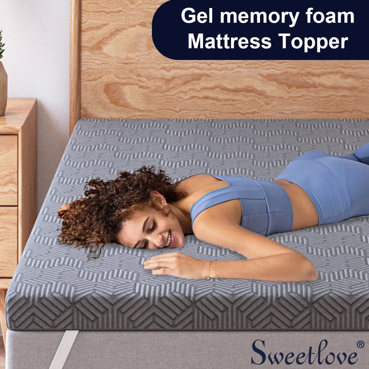 5cm Memory Foam Mattress Topper Bed Bamboo Cover Underlay