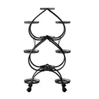 Metal Plant Stand, 6 Tiers Multifunctional Plant Stands for Indoor Plants, Decorative Black Steel Plant Shelf for Indoor Outdoor