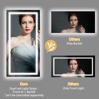 Wisfor 48x24 LED Bathroom Mirror with Dual Lights, Anti-Fog, Bluetooth Speaker, 3 Colors Temperature & Dimmable, Lighted Mirrors