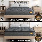 Queen Double King Single Bed Mattress Innerspring Foam Euro Tight Top 16cm/22cm