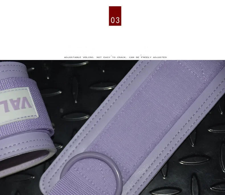 Leather Fitness Ankle Straps Adjustable Cuffs Gym