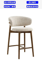 Modern Solid Wood Chairs Light Luxury Nordic Island Table Bar High Foot Designer Simple Home Comfortable Back Leisure Bar Chairs