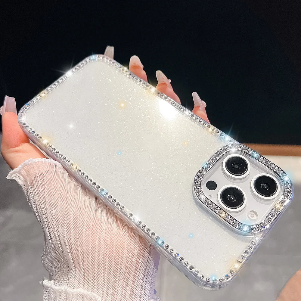 Bling Glitter Clear Phone Case For iPhone 13- 17 Pro and Pro Max