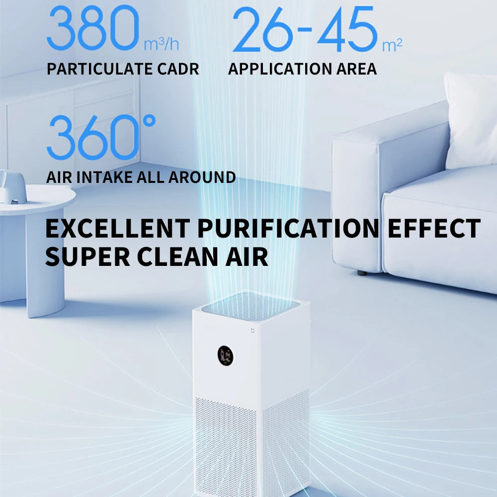 NEW XIAOMI Smart Air Purifier 4 Lite LED Display Quadruple Purification Aldehyde Removal Home Air Ionizer 35.8dB(A) Low noise