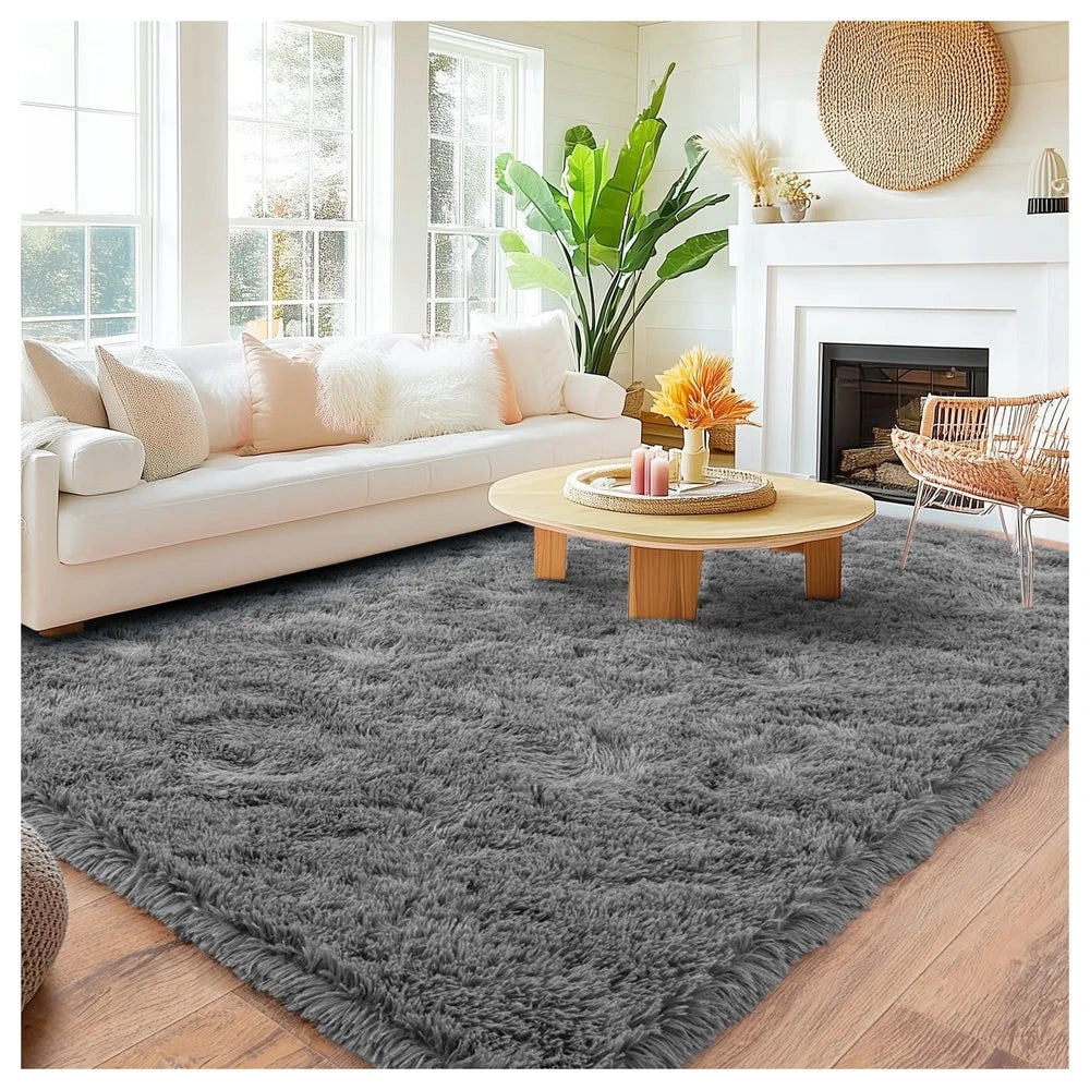 Long Plush Carpet For Living Room Sofa Area Rugs Modern Ultra-Soft Fluffy Floor Mat Kids Bedroom Bedside Rugs Home Decor Gray