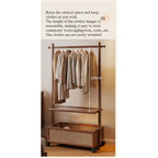 Simple hanger Floor-to-ceiling vertical plastic rattan dirty clothes basket Hanging clothes rack Integrated with wheels Movable