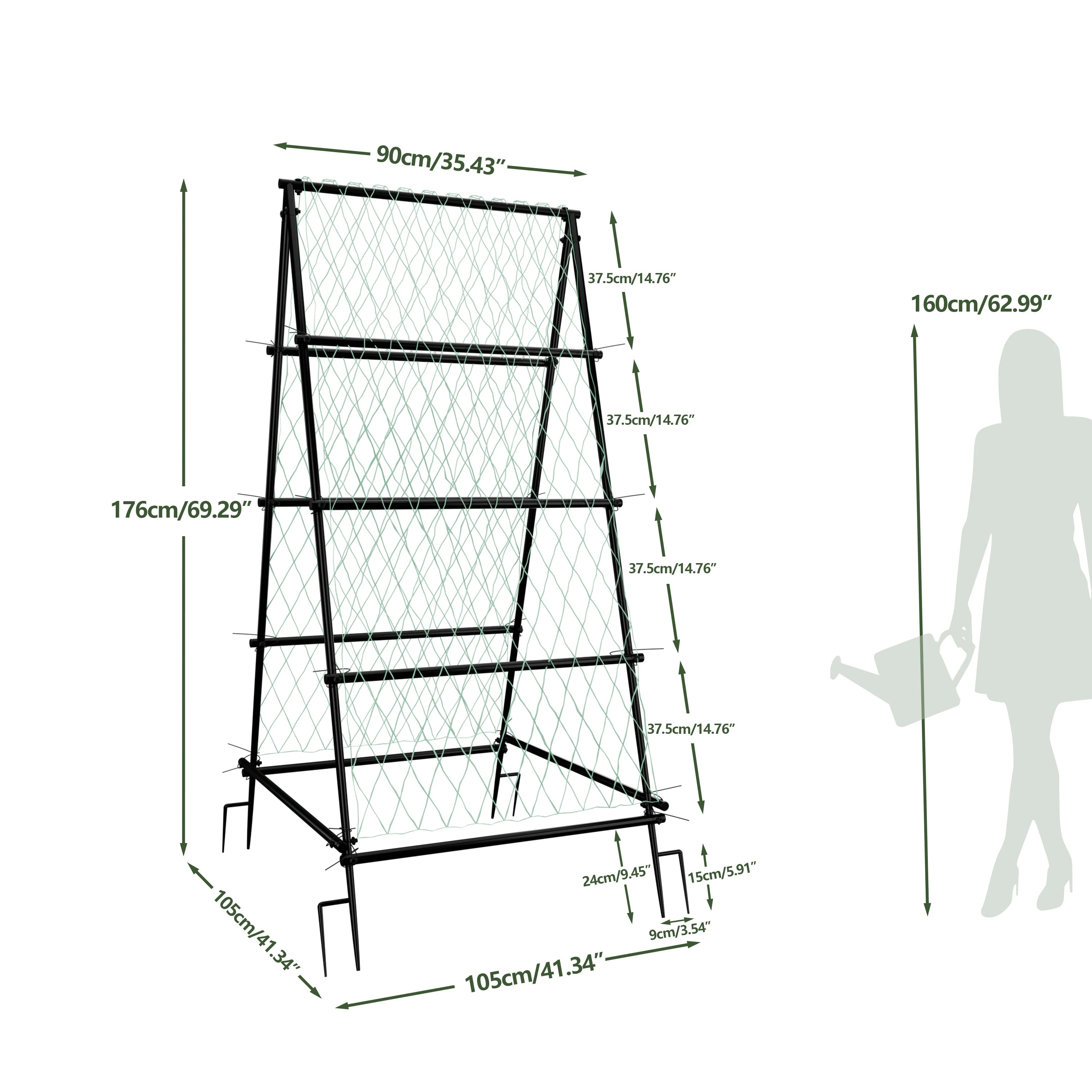 Cucumber Trellis for Garden Vegetable Trellis,U-Shaped Metal Garden Trellis Arch Plant Grow Support Frame for Climbing