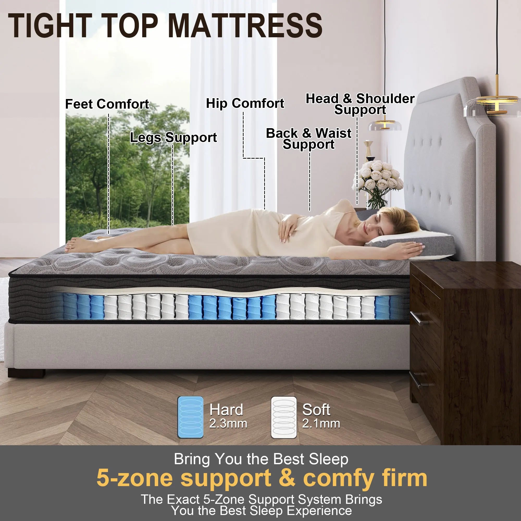 Duchess Pocket Spring Mattress Medium Firm Foam Queen Double King Single Bed