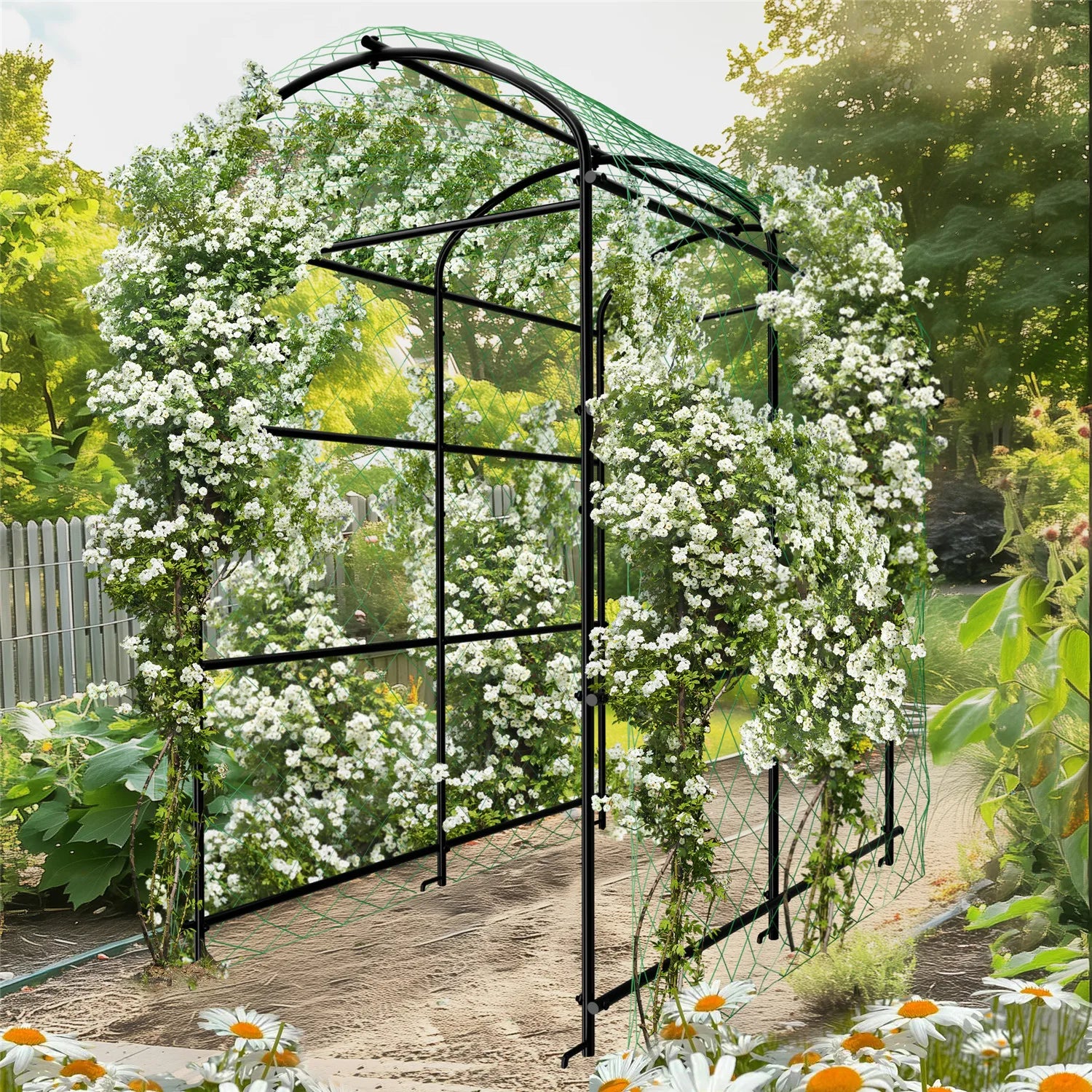 Cucumber Trellis for Garden Vegetable Trellis,U-Shaped Metal Garden Trellis Arch Plant Grow Support Frame for Climbing