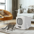 Bingopaw XL Cat Litter Box with Lid Enclosed Cat Potty Top Entry Anti-Splashing Cat Toilet Easy to Clean with Cat Litter Scoop