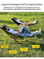 Outdoor Portable Camping Recliner Foldable Nap Beach Chair with Leg Support