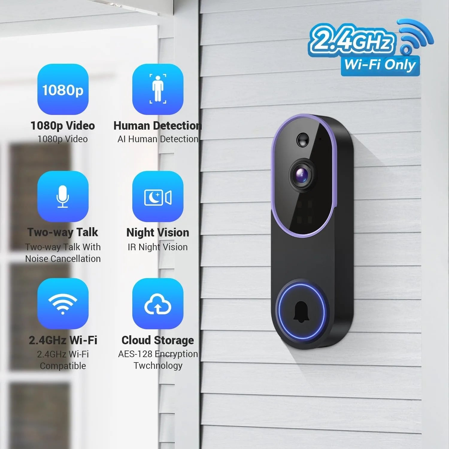 WIFI Video Doorbell Camera Wireless IR Night Vision