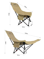 Outdoor Portable Camping Recliner Foldable Nap Beach Chair with Leg Support