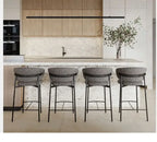 Modern Solid Wood Chairs Light Luxury Nordic Island Table Bar High Foot Designer Simple Home Comfortable Back Leisure Bar Chairs