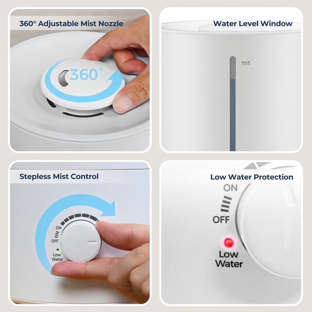 ROUNY Air Humidifier, 4L Large Capacity Ultrasonic Humidifier