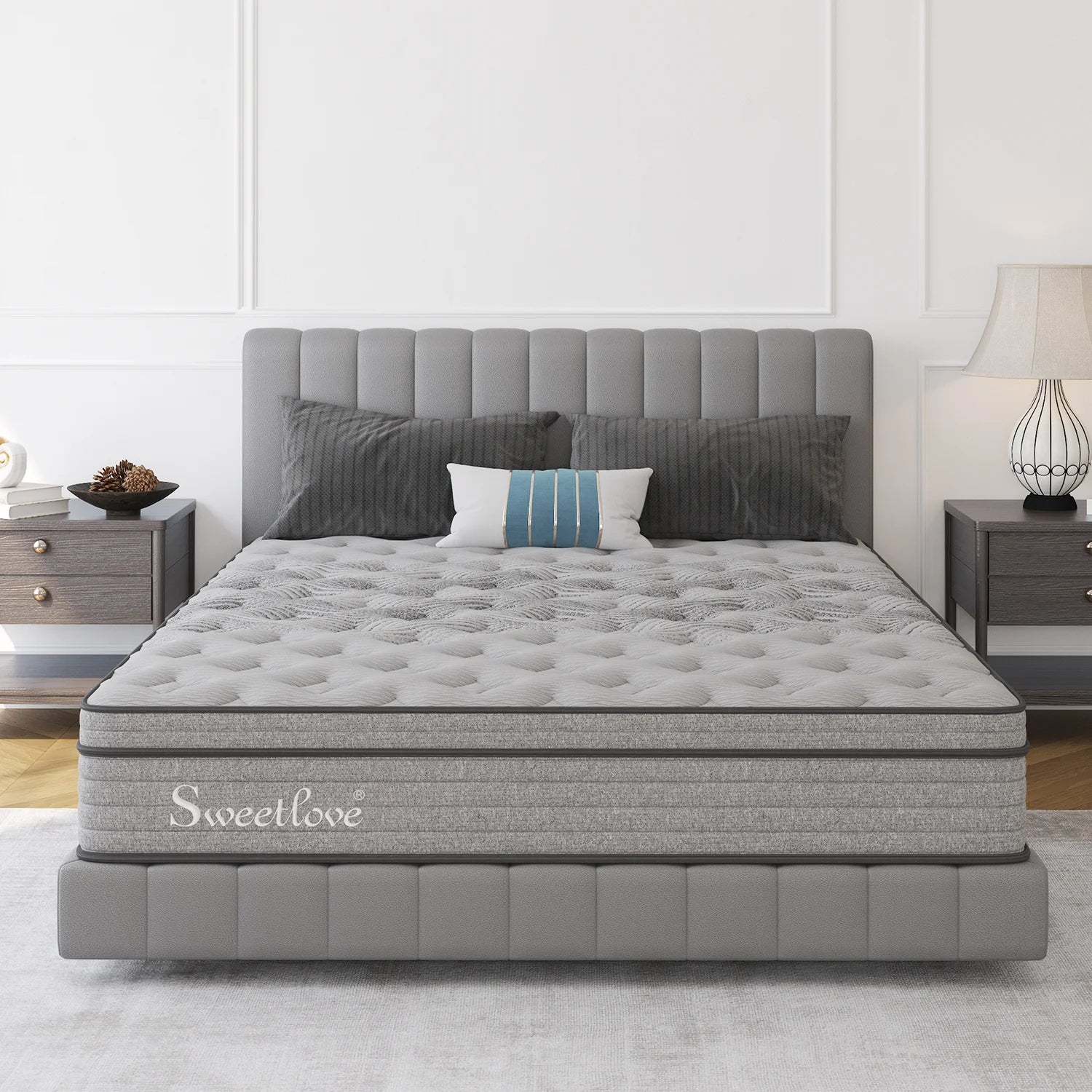 Queen Size Bed Mattress Bamboo Charcoal Memory Foam No Spring
