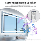 Wisfor 48x24 LED Bathroom Mirror with Dual Lights, Anti-Fog, Bluetooth Speaker, 3 Colors Temperature & Dimmable, Lighted Mirrors