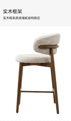 Modern Solid Wood Chairs Light Luxury Nordic Island Table Bar High Foot Designer Simple Home Comfortable Back Leisure Bar Chairs