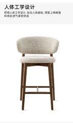 Modern Solid Wood Chairs Light Luxury Nordic Island Table Bar High Foot Designer Simple Home Comfortable Back Leisure Bar Chairs