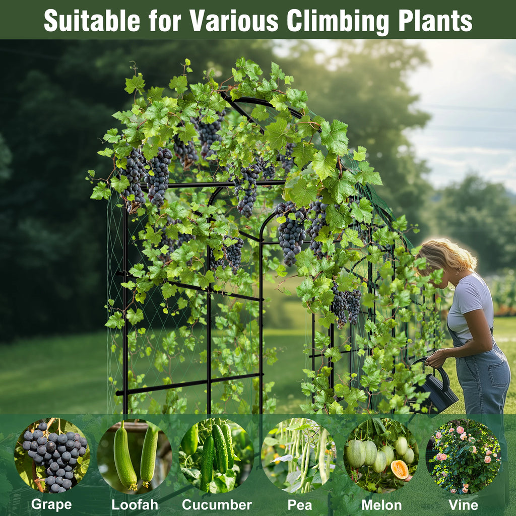 Cucumber Trellis for Garden Vegetable Trellis,U-Shaped Metal Garden Trellis Arch Plant Grow Support Frame for Climbing