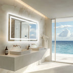 Wisfor 48x24 LED Bathroom Mirror with Dual Lights, Anti-Fog, Bluetooth Speaker, 3 Colors Temperature & Dimmable, Lighted Mirrors