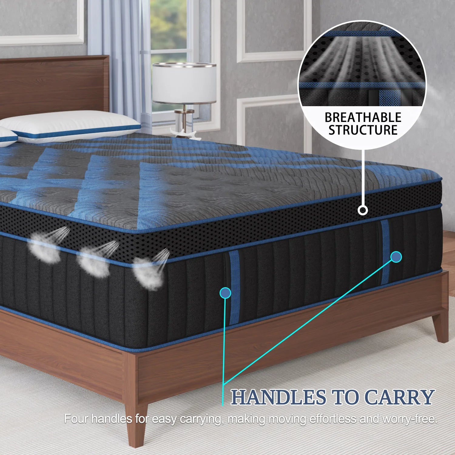 Hybrid Mattress Queen Double King Single Memory Foam Medium Firm 25cm Thick