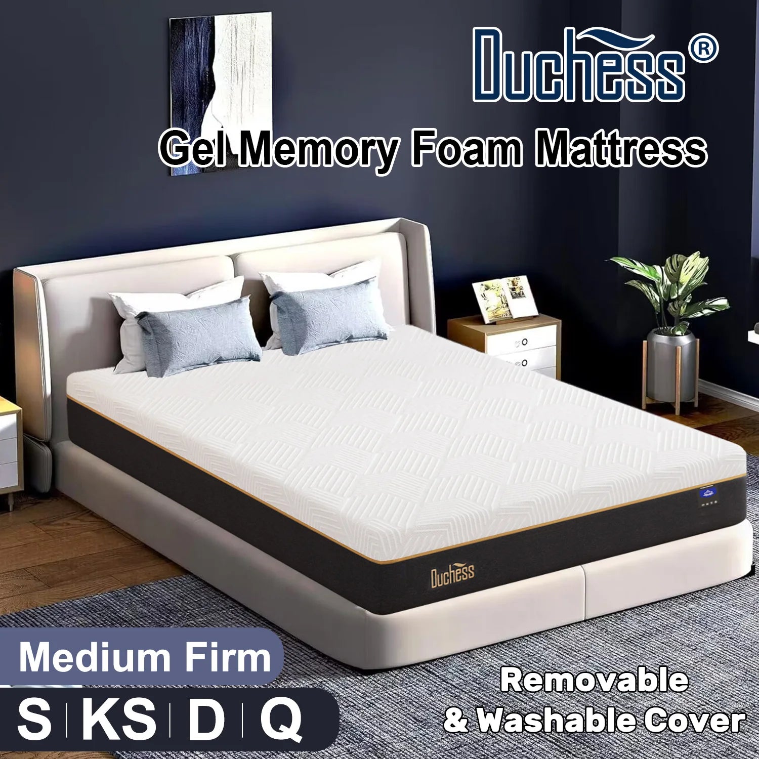 Duchess Queen Double King Single Bed Mattress EuroTop Memory Foam No Spring