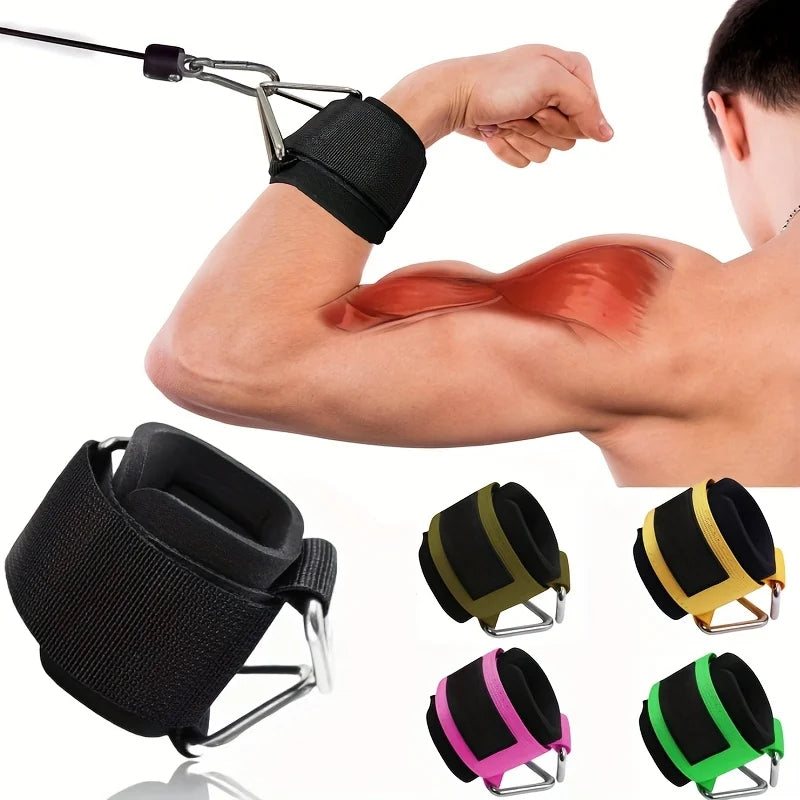 Wrist Cuffs for Cable Machine, Adjustable Neoprene Padding