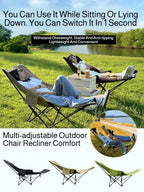 Outdoor Portable Camping Recliner Foldable Nap Beach Chair with Leg Support