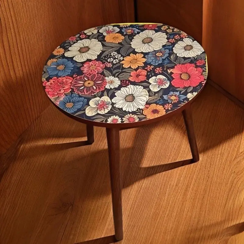 Mandala Coffee Table Removable Mini Desk Wooden Coffee Side Table Living Room Furniture Sofa Bedside Round Table Bedroom Home