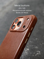 YMW Scars Italian Kangaroo Genuine Leather Case for iPhone 17 16 15 Pro Max Magnetic Handmade Phone Cover