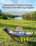 Outdoor Portable Camping Recliner Foldable Nap Beach Chair with Leg Support