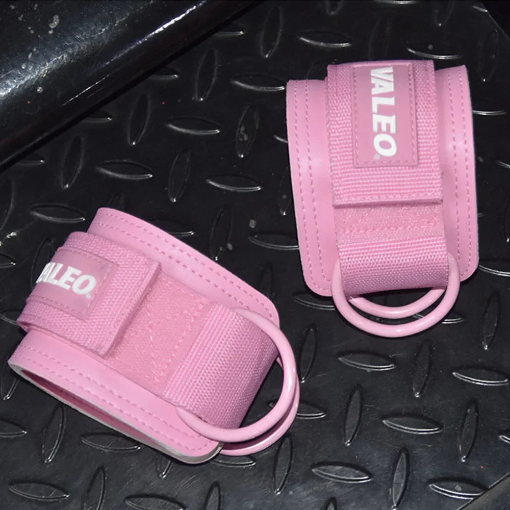 Leather Fitness Ankle Straps Adjustable Cuffs Gym