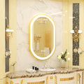 Large LED Oval Bathroom Mirror with Stepless Dimmable Lighted Vanity Mirror for Wall Mounted Vanity with Frame Anti-Fog Memory